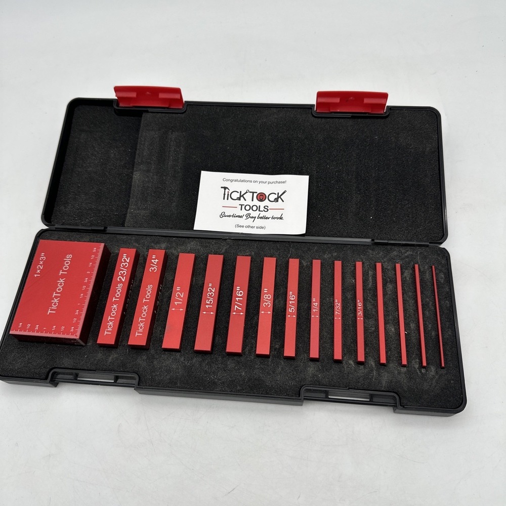 Tick Tock Set Up BLOCKS HEIGHT GAUGE SET 15PCS‎ PRECISION ALUMINUM SET UP BARS